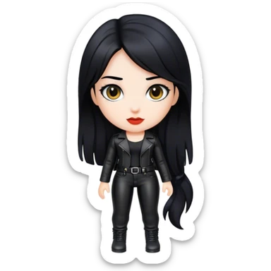 girl with black leather pants sticker