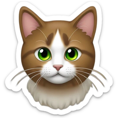 Chat tricolore marron aux yeux vert sticker