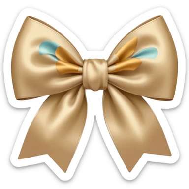Beige bow sticker