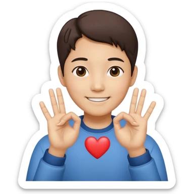 Carazon coreano uniendo dos manos con los dedos corazon y pulgar sticker