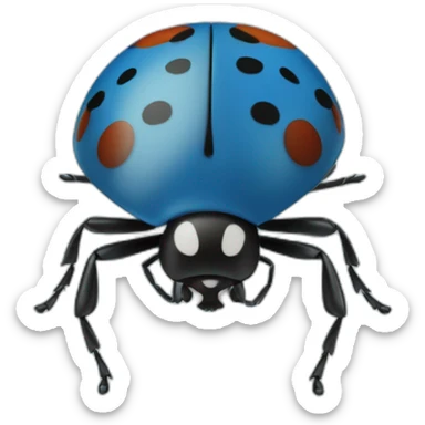 Une coccinelle bleu sticker