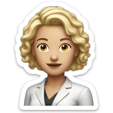 Young white Ai busineswoman headshot sticker