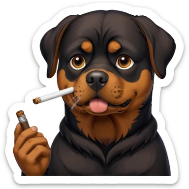 Rottweiler dog smoking a blunt sticker