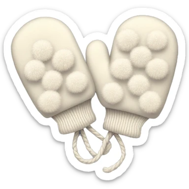 A pair of cute winter mittens with fur sticker