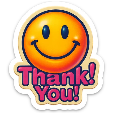 excited smile with mouth closed 
add the words W You! in pink sticker