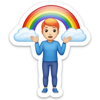a person farting a rainbow  sticker