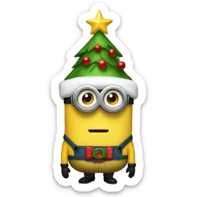 Christmas minion sticker