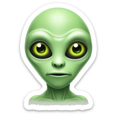 a light green alien sticker