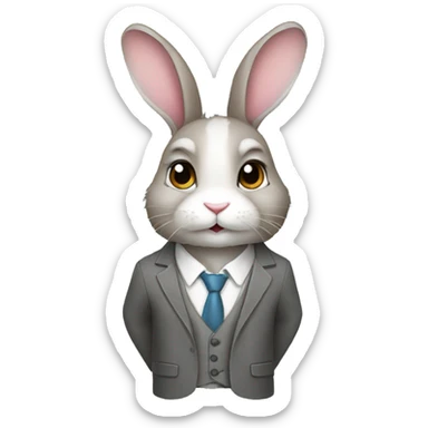professional bunny in attire sticker