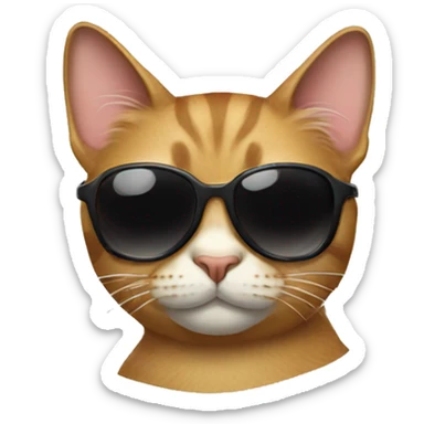 Cat with sunglasses sticker