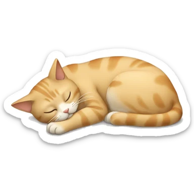 cat sleeping beige sticker
