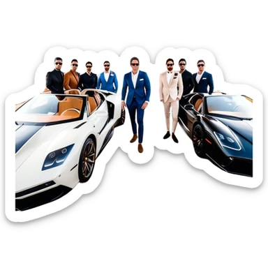 Grant Cardone, Tai Lopez, Josh King Madrid, Alex Hormozi, Iman Gadzhi, Daniel G, Branden Condy, Patrick Bet-David, Dan Henry, Luke Belmar, Shelby Sapp, Leila Hormozi, Tefi Valenzuela, business, influencers, friends, rich millionaire success lifestyle, private jet , supercars, success, sales sticker