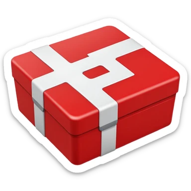 white x in red box 2D sticker