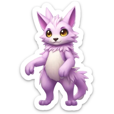 Anthro cool cute kawaii LiLaiRa-Modern-Vernid-Fakémon Full Body sticker