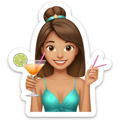 21st birthday girl with a drink sticker