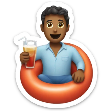Tubing with drink in hand sticker