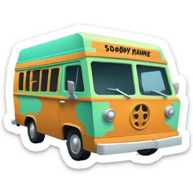 Detailed Papercraft Scooby Doo mystery machine step van sticker