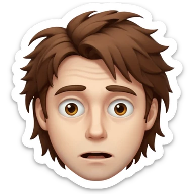 man with wild weird expression and messy hair sticker
