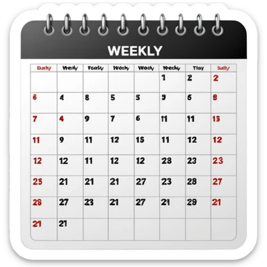 Weekly calendar sticker