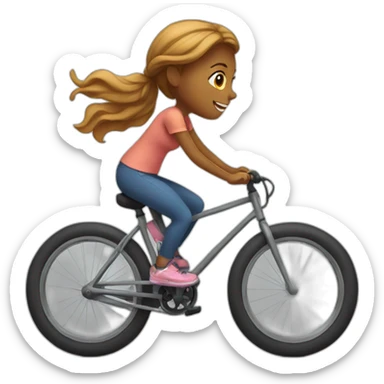Girl riding bike sticker