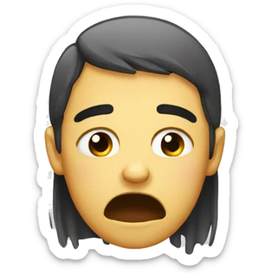 crying but trying not to cry sticker