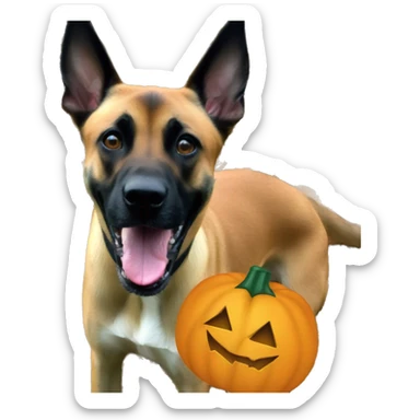 malinois run pumpkin scary spooky halloween sticker
