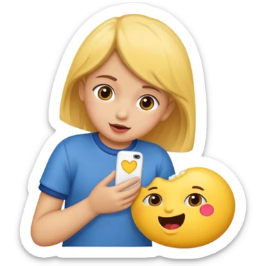 Una niña besando un niño en la boca sticker