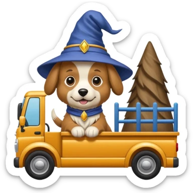 Doggie wizard is driving a lorry 🚛 sticker