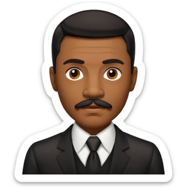 Keith Sweat black hair and mustache sticker