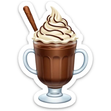 Ice Cacao with whipping cream  sticker