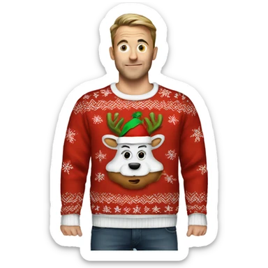 Ugly Xmas jumper sticker