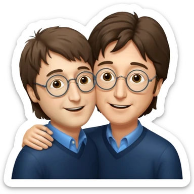 John Lennon kissing Paul McCartney sticker