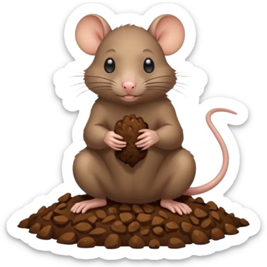 rat having a poo sticker