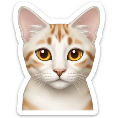 three cats one grey lynx point siamese cat with blue eyes ,one orange and white tabby cat with yellow eyes ,one orange cat with orange eyes sticker