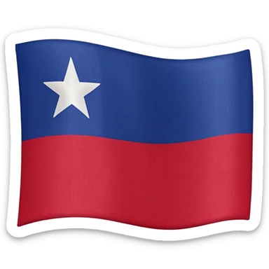 Texas flag emoji, waving, vibrant red white and blue colors, single white star, no text sticker