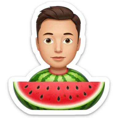 Elon musk in watermelon body sticker