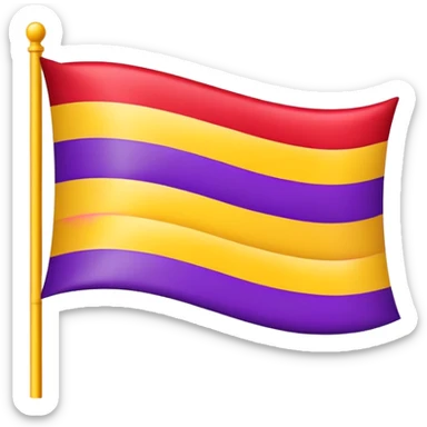 flag with three horizontal stripes - red, yellow, and purple sticker