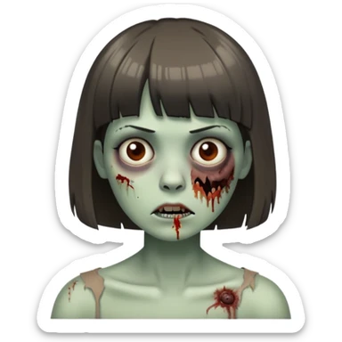 zombie short hair w bang w mole in upper lips left side sticker