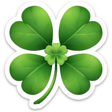Four leaf clover with heart shaped eyes sticker