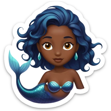 black mermaid with dark skin sticker