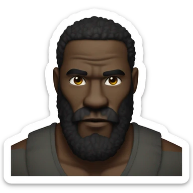 kimbo slice with a receding hairlne and less buff sticker