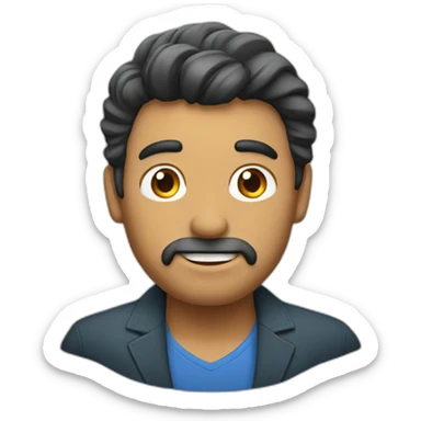 Hombre mayor con poco pelo sticker