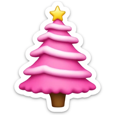Pink Christmas tree sticker