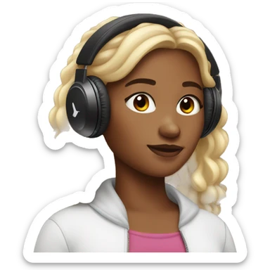 Girl with black AirPods Max  sticker