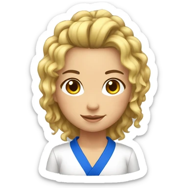 fille aux cheveux boucles Judo sticker