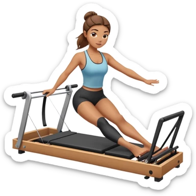 Pilates girl on reformer sticker