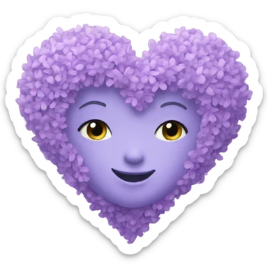 Lilac heart sticker