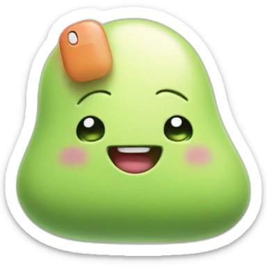 happy blob with wireless airpods sticker