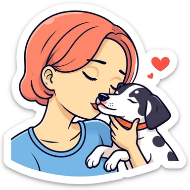 Kiss your dog on the lips sticker