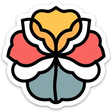 symmetrical flower with balanced petals sticker